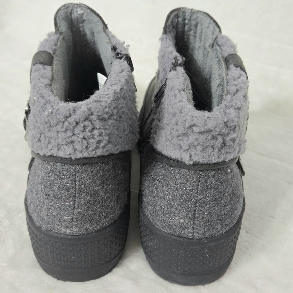 JBU Winter Snow Boots Womens 9.5 M Haven Gray Round Toe Faux Fur Side Zip Buckle - Picture 4 of 8